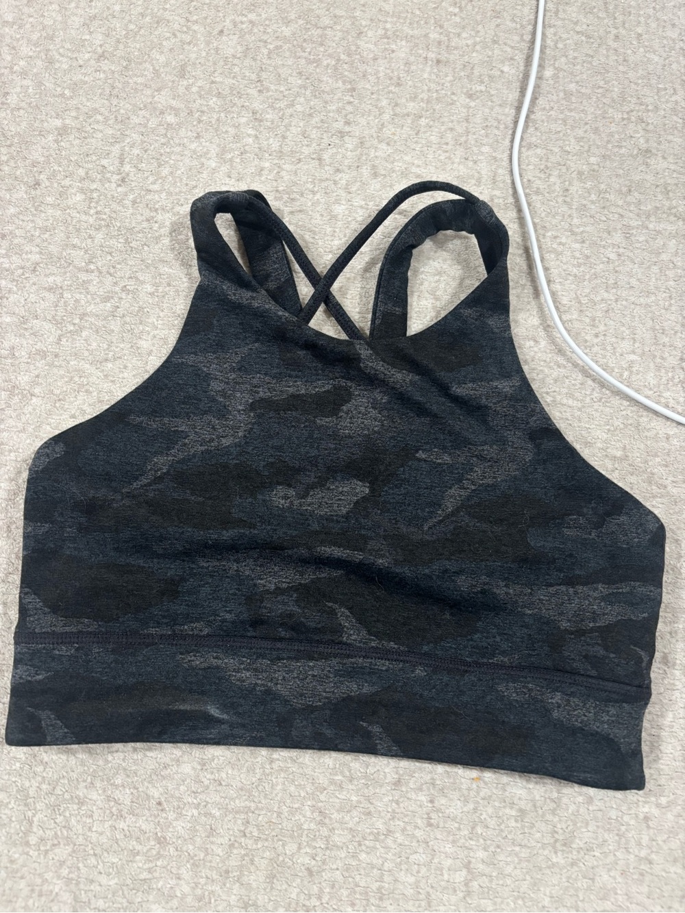 Vuori Black Camo High-Neck Sports Bra Tank